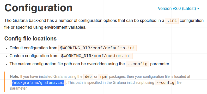 grafana config doc