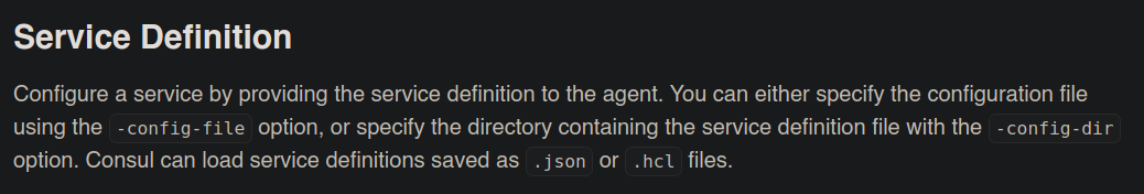 Service configuration